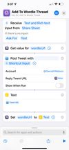 A screenshot of my Wordle automation in the iOS shortcuts app